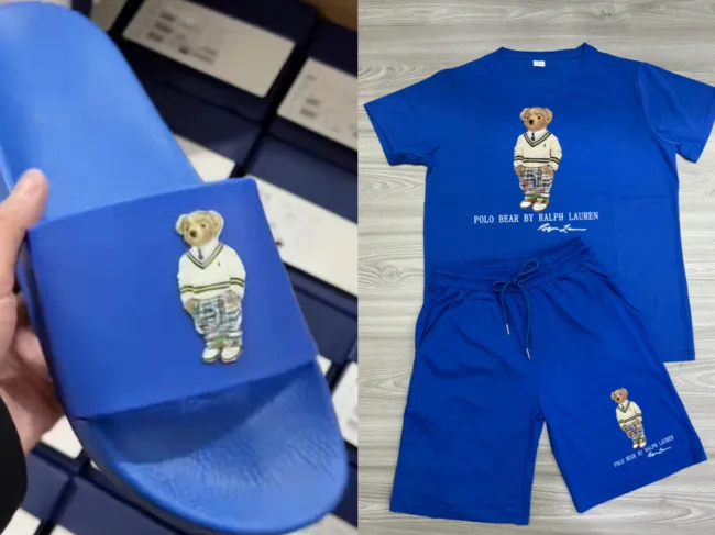 Fashion Tshirt Short with Slides Set #POL