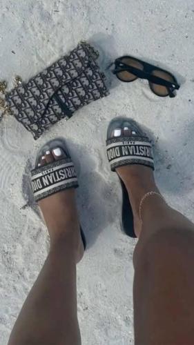 Fashion Slides with Bag Set #DIO