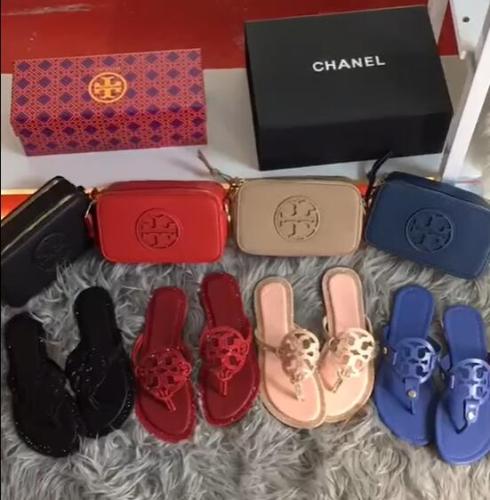 Fashion Slides with Bag Set #TB