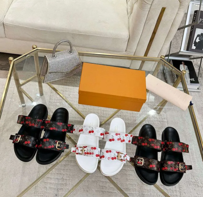 Fashion Cherry Slides With Box #LOV