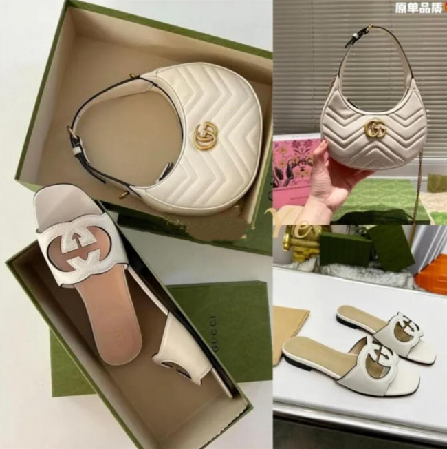 Fashion Slides With Bag Set #GUI