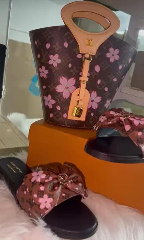 Fashion Slides with Bag Set #LOV