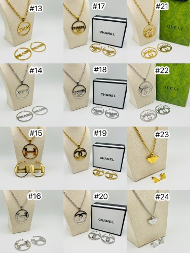 Fashion Earrings with Necklace Set No Box #LOV #GUI #CHN