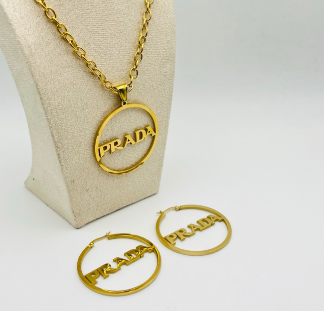 Fashion Earrings with Necklace Set No Box #LOV #GUI #CHN