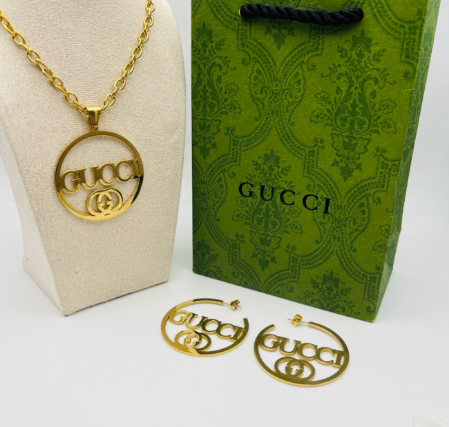 Fashion Earrings with Necklace Set No Box #LOV #GUI #CHN