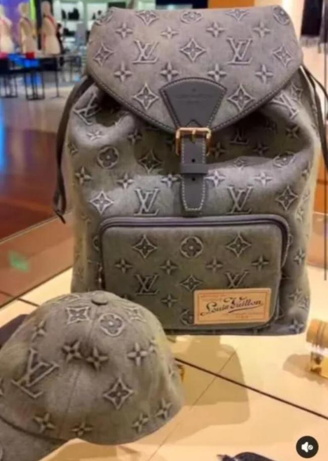  Fashion Denim Backpack & Hat Set #LOV