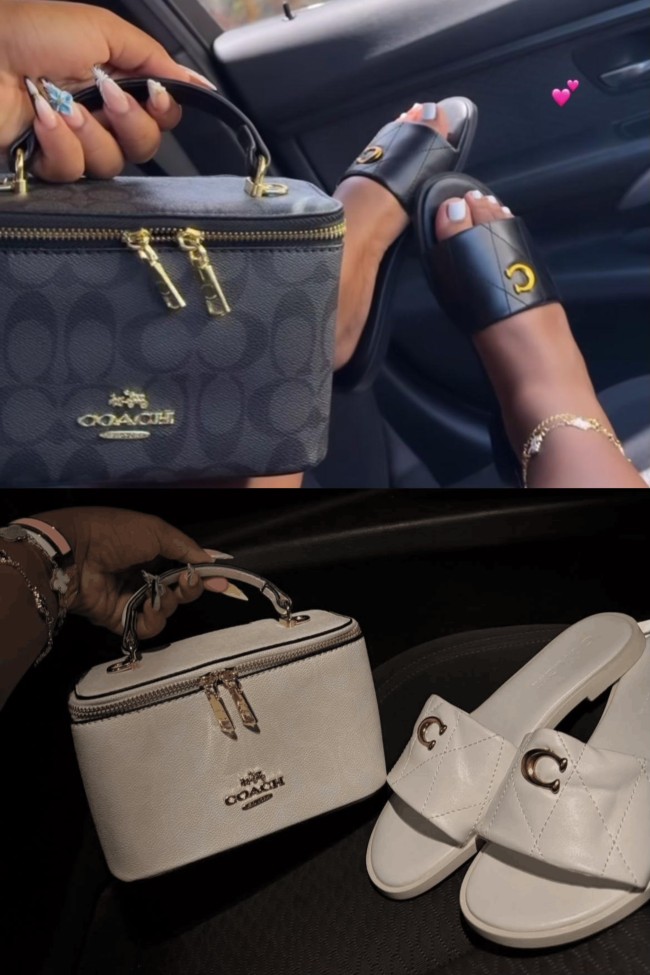 Fashion Slides with Bag Set #COA