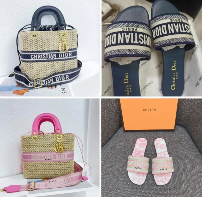 Fashion Slides with Bag Set #DIO