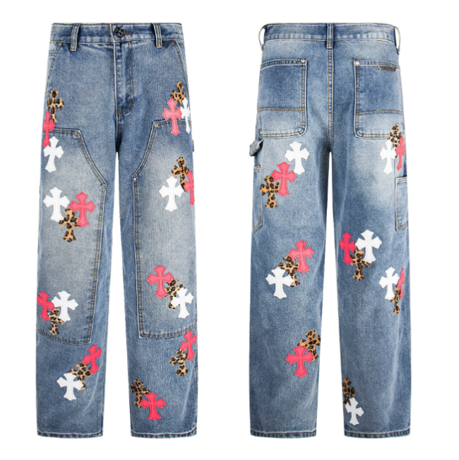 Fashion Chrome Jeans with Tags #NOO