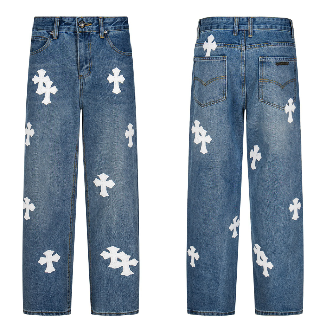 Fashion Chrome Jeans with Tags #NOO