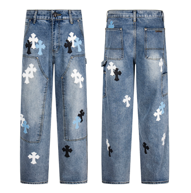 Fashion Chrome Jeans with Tags #NOO