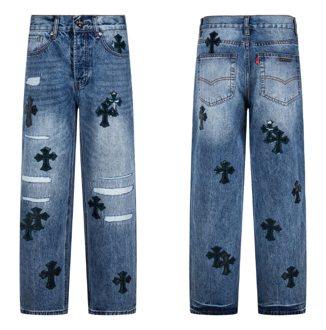 Fashion Chrome Jeans with Tags #NOO