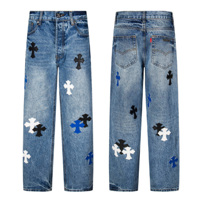 Fashion Chrome Jeans with Tags #NOO