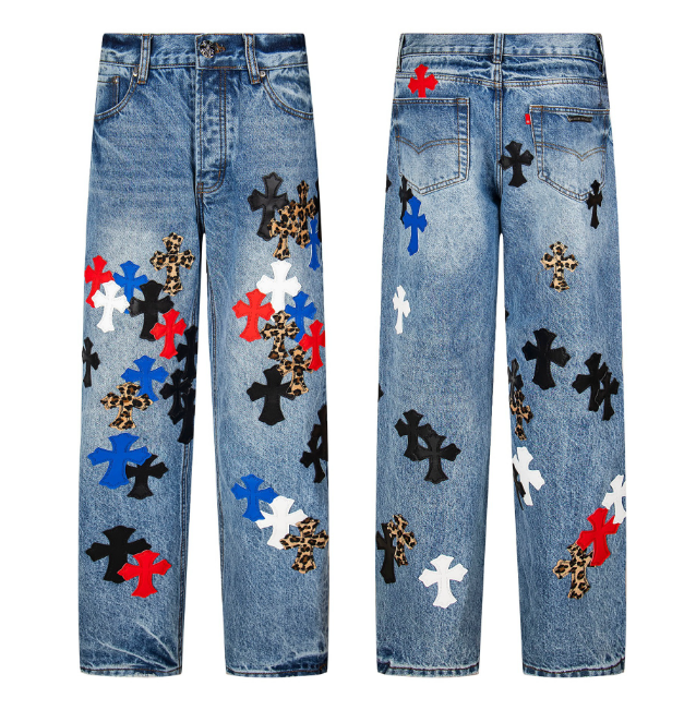 Fashion Chrome Jeans with Tags #NOO