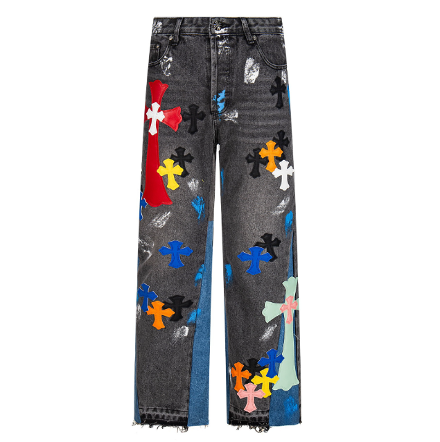 Fashion Chrome Jeans with Tags #NOO