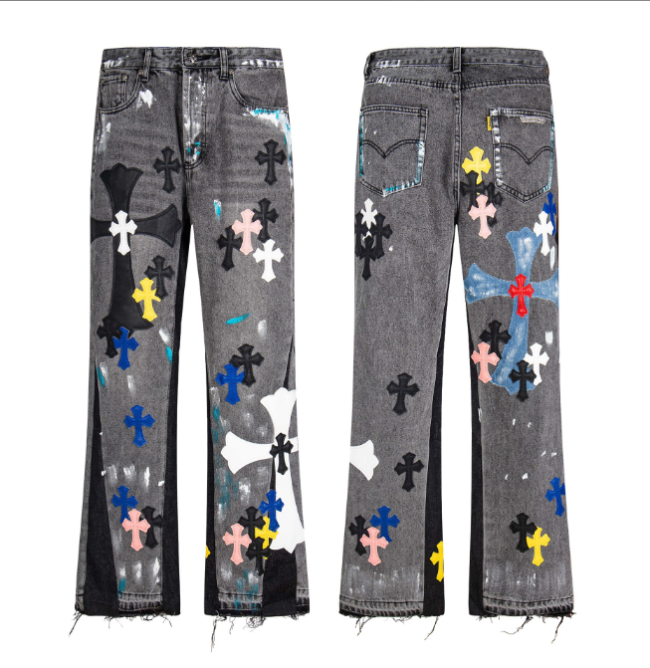 Fashion Chrome Jeans with Tags #NOO