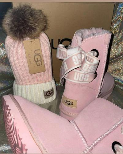 Fashion Boots with Beanies Hat Set #UG