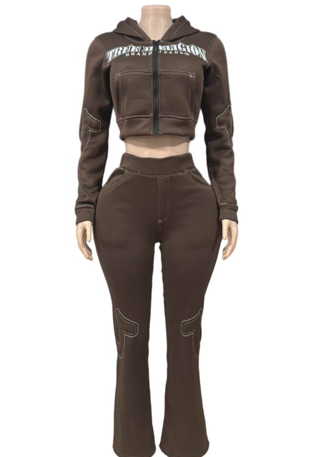 True Religion Embroidered Women Sweatsuit Set #NOO