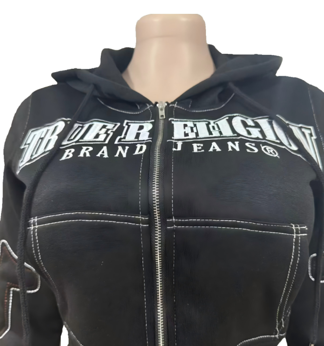 True Religion Embroidered Women Sweatsuit Set #NOO