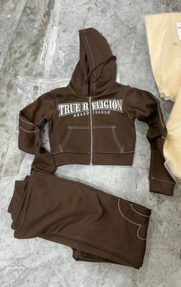 True Religion Embroidered Women Sweatsuit Set #NOO
