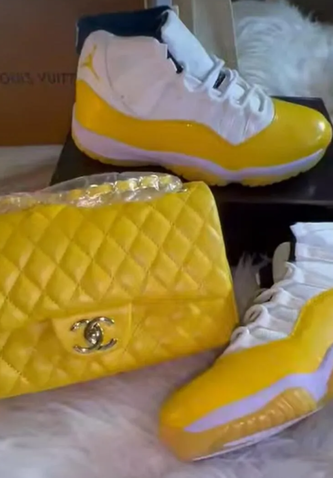 Fashion Yellow Shoes with Bag Set #NIK