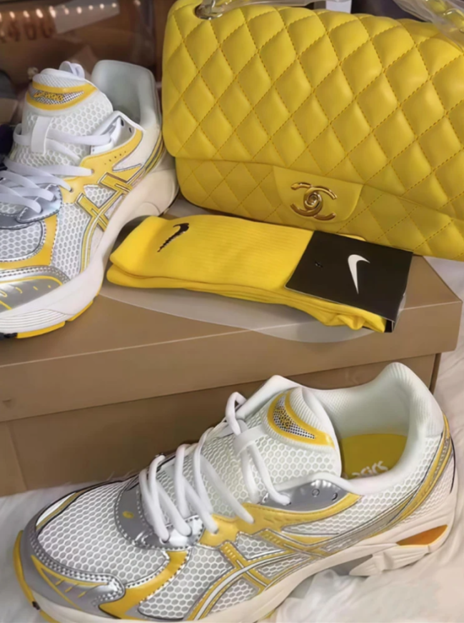 Fashion Yellow Shoes with Bag Set #NIK