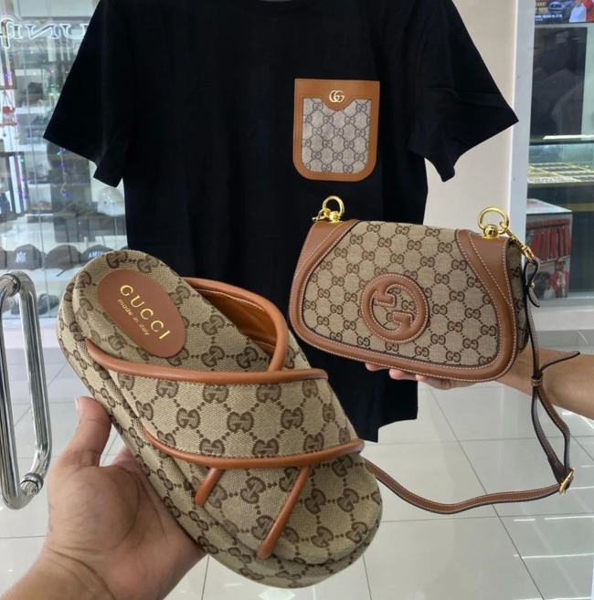 Fashion Slides with Bag Set #GUI