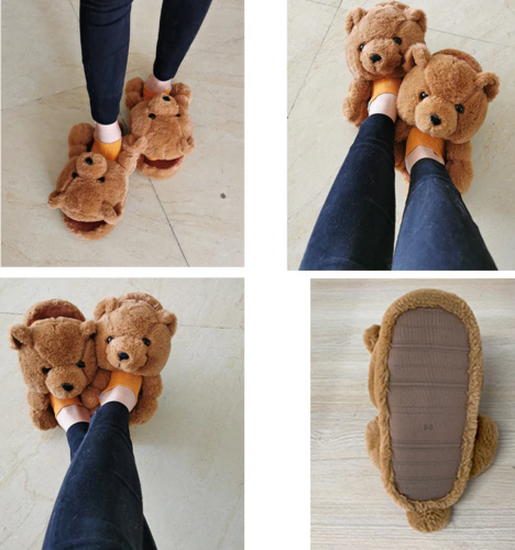 Open Toe Bear Slippers