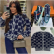 Fashion Navy Blue Cardigan with Shoes Set #GUI