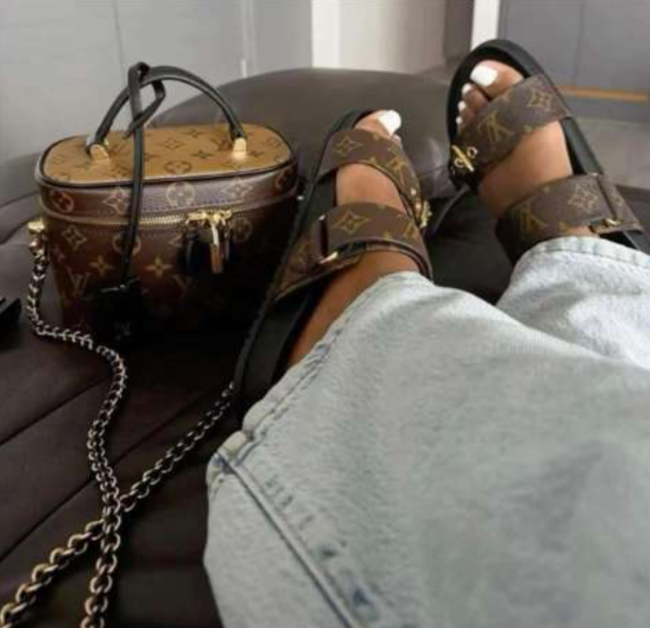 Fashion Sandals with Bag Set #LOV