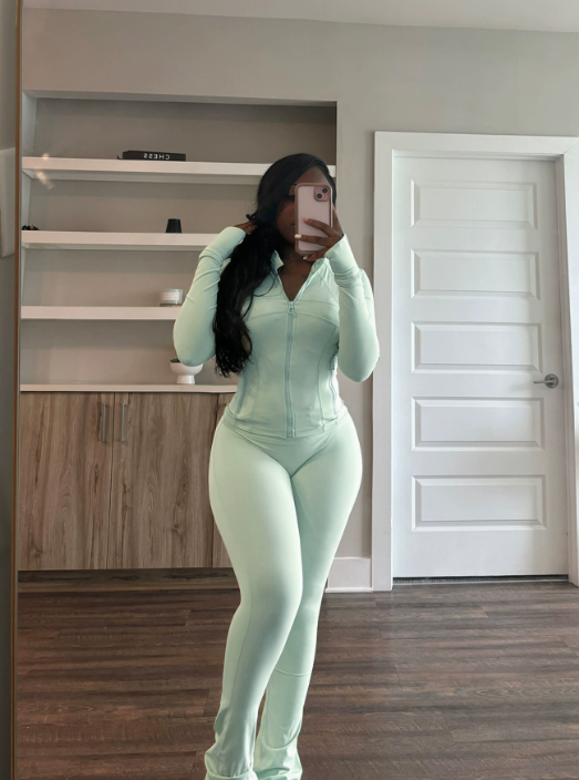 Women Fashion Sports Casual Skinny 2 pcs Set #NOO