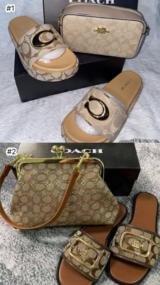 Fashion Slides with Bag Set #COA