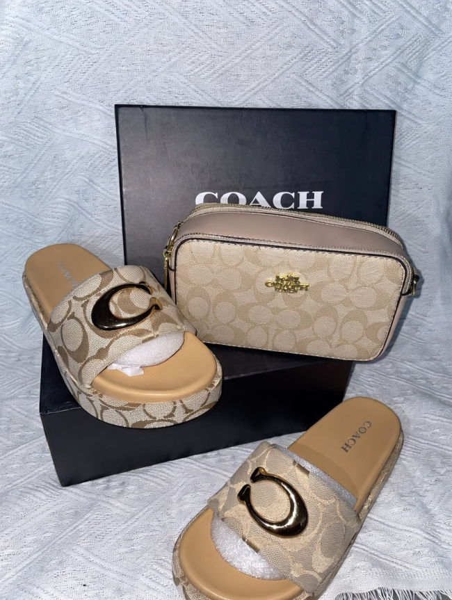 Fashion Slides with Bag Set #COA