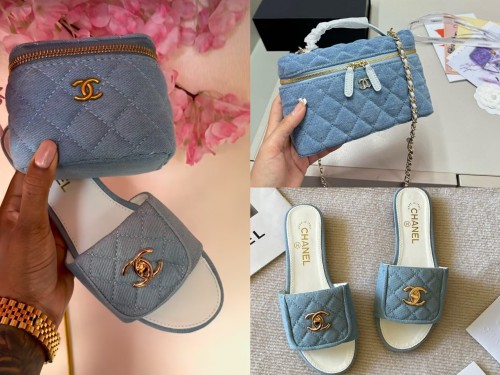 Fashion Slides with Bag Set #CHN