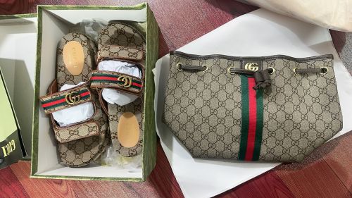 Fashion Slides with Bag Set #GUI