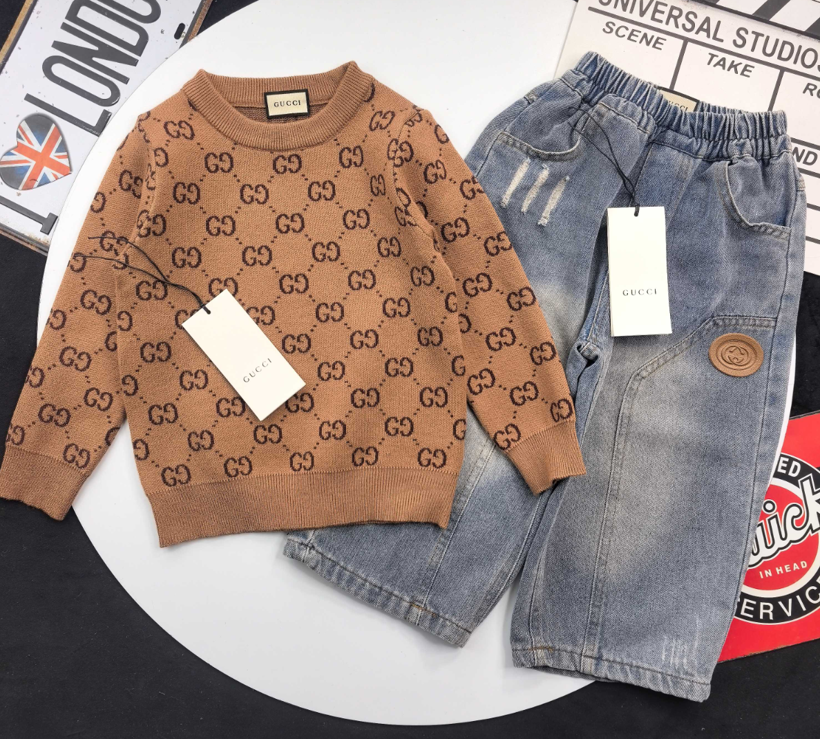 Fashion Kids Sweater with Jeans Set with Tags #GUI