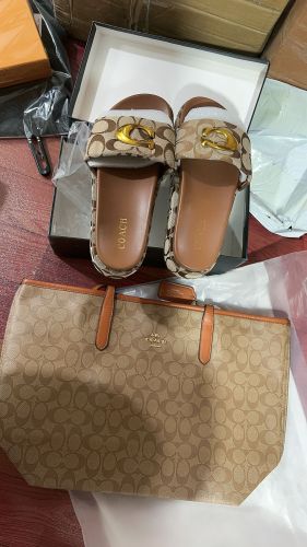 Fashion Slides with Bag Set #COA