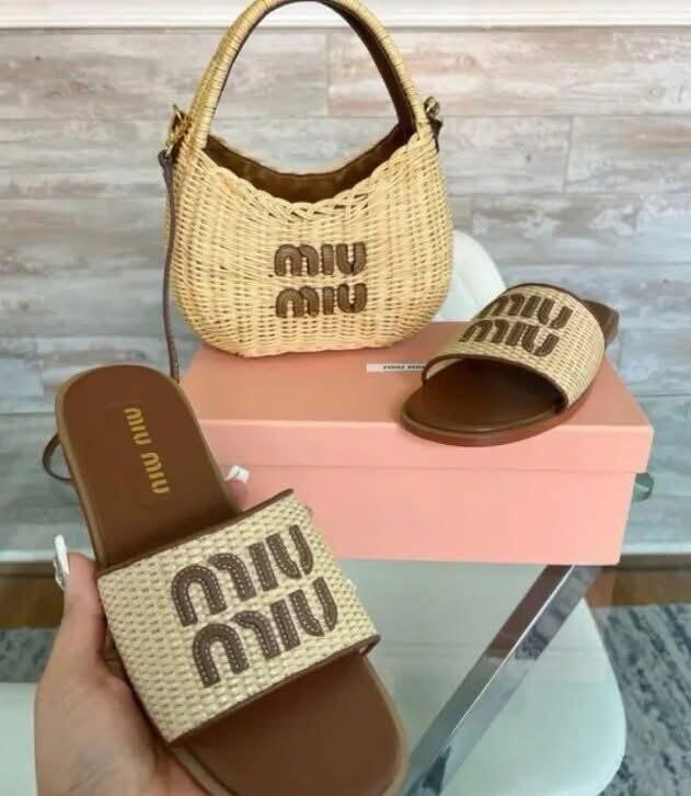 Fashion Miu Slides with Bag #MIU