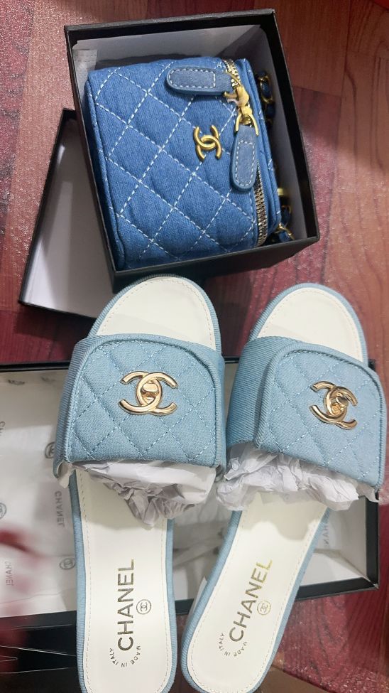 Fashion Slides with Bag Set #CHN