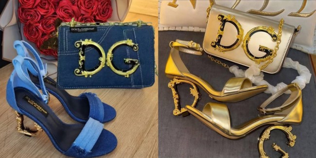 Quality DG Jean Heels with Jean Bag Set #DG