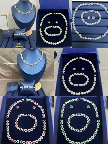 Quality Swarovski Necklace Bracelet Earrings Set with Box
