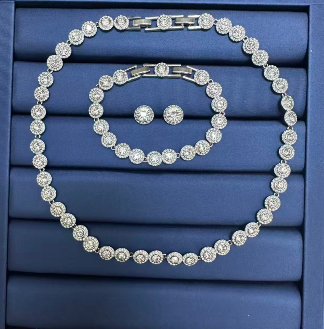 Quality Swarovski Necklace Bracelet Earrings Set with Box