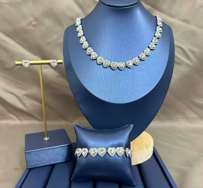 Quality Swarovski Necklace Bracelet Earrings Set with Box