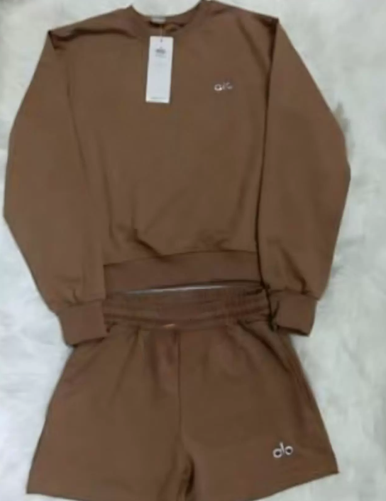  Fashion Alo Sweatshirt with Shorts Set with Tags 