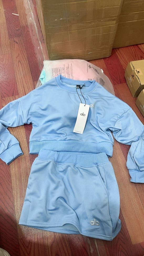 Women Fashion Alo Sweatshirt with Skirt Set No Tags