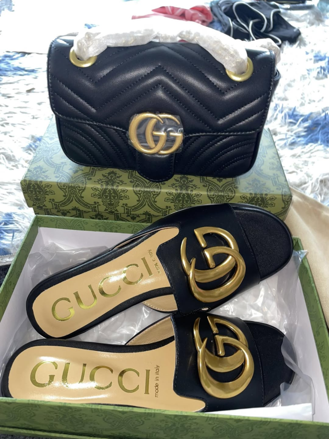 Fashion Slides with Bag Set NO Box Free Shipping #GUI  #LOV