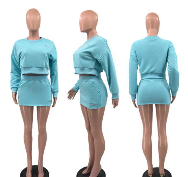 Women Fashion Alo Sweatshirt with Skirt Set No Tags