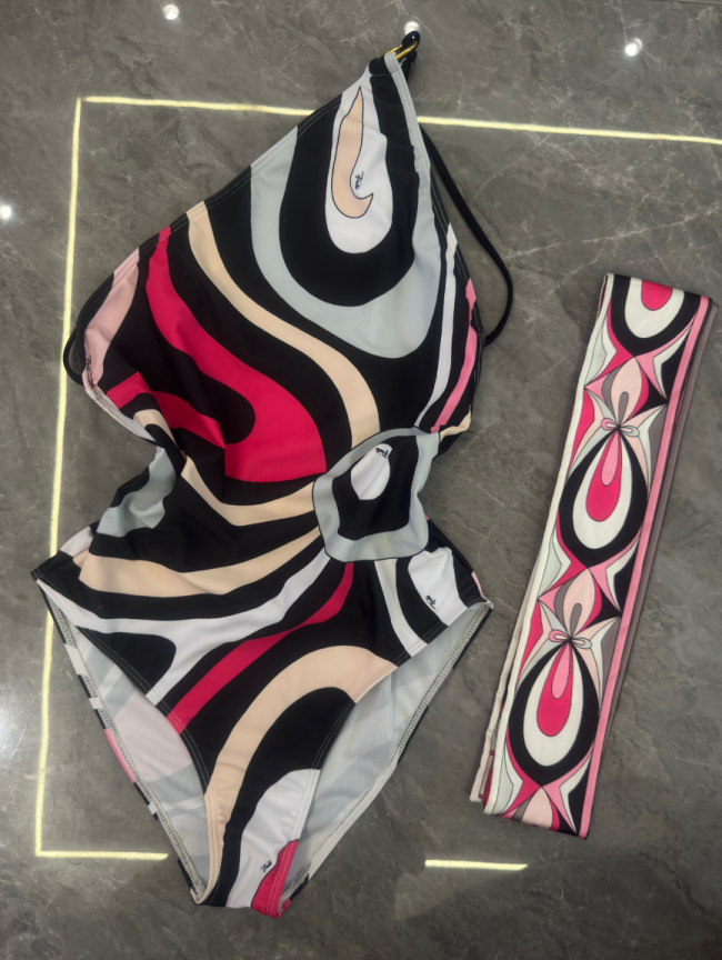 Fashion Pucci Striped Bikini Scarf Swimwear