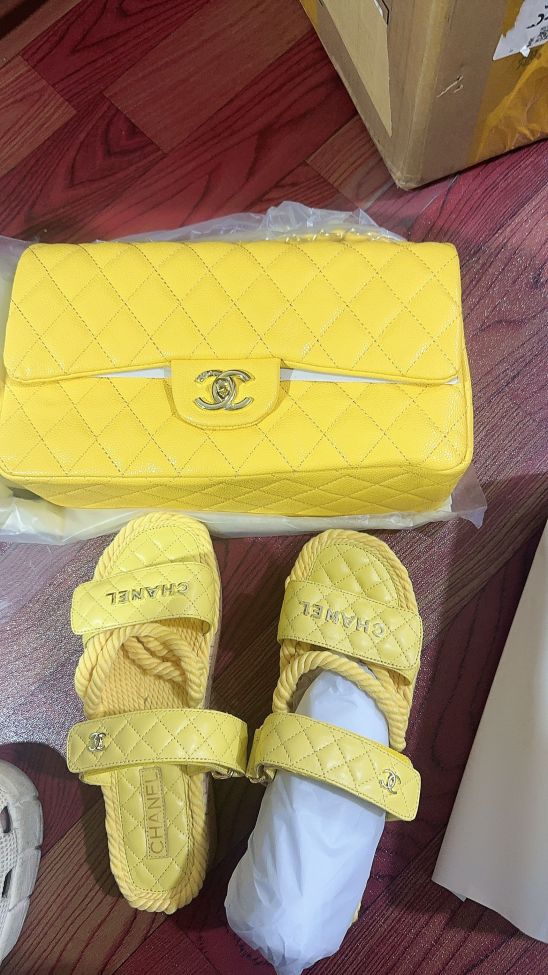 Fashion Slides with Bag Set #CHN