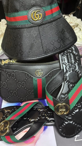 Fashion Slides Bag Hat 3 pcs Set No Box Free Shipping #GUI
